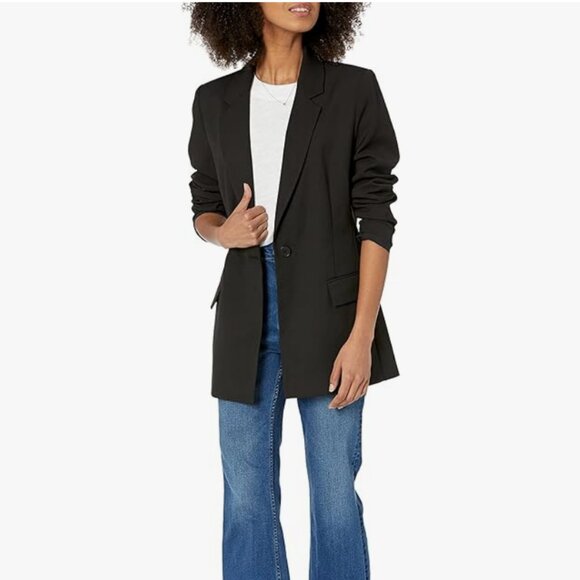 NWT The Drop Women's Blake Long Blazer, Black, Small - Picture 1 of 7
